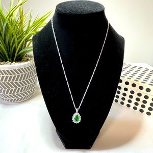 Emerald Crystal Teardrop Pendant